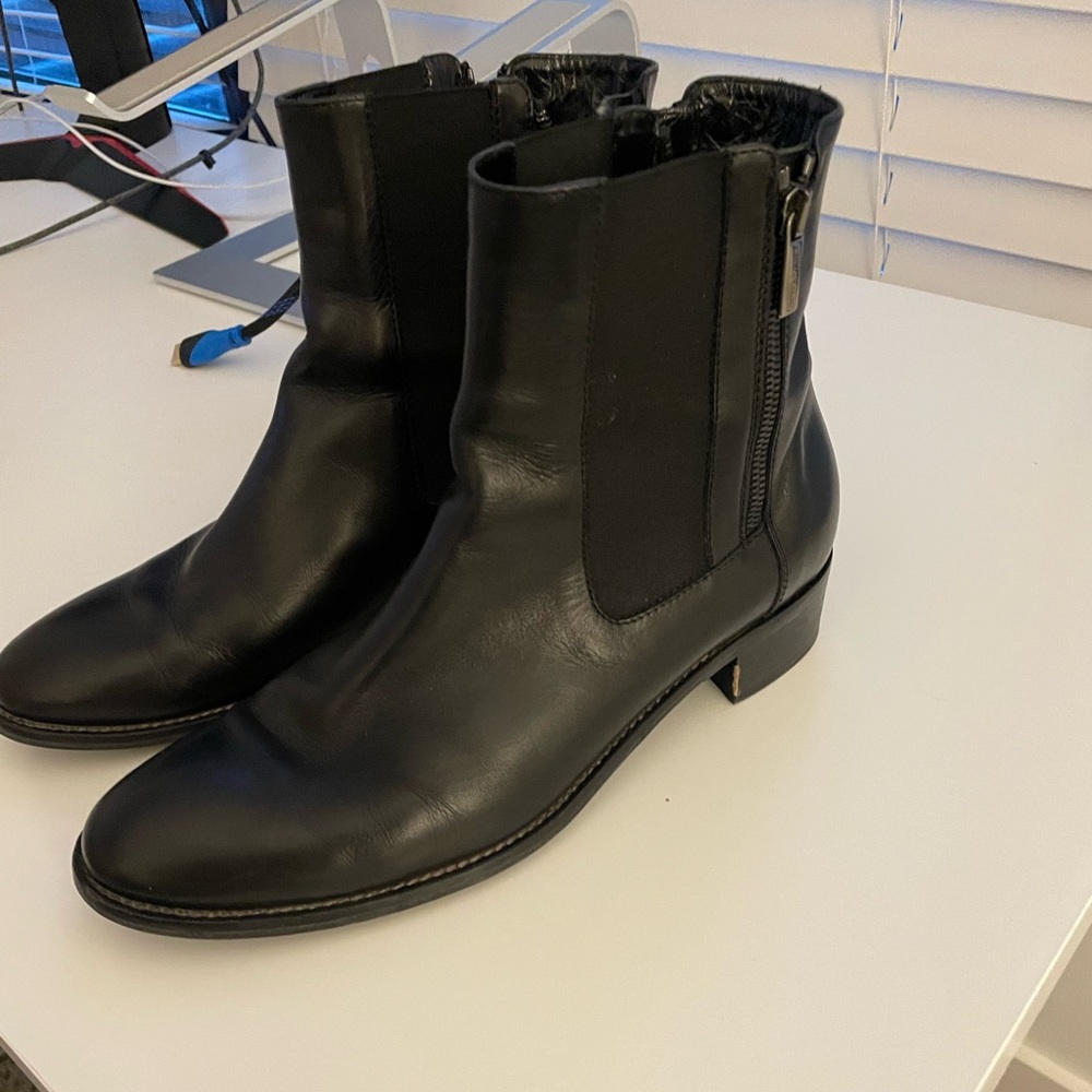 Aquatalia black leather ankle bootie